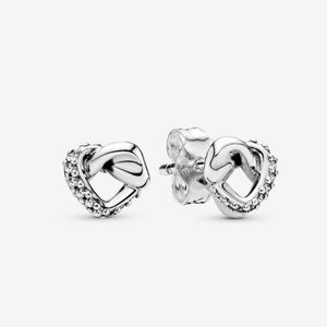 Pandora Knotted Heart Stud Earrings